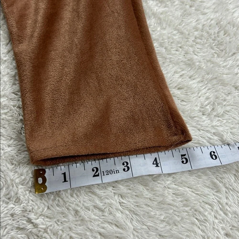 Vintage 80s Dolman‎ sleeve and pencil skirt brown chenille peplum belted dress